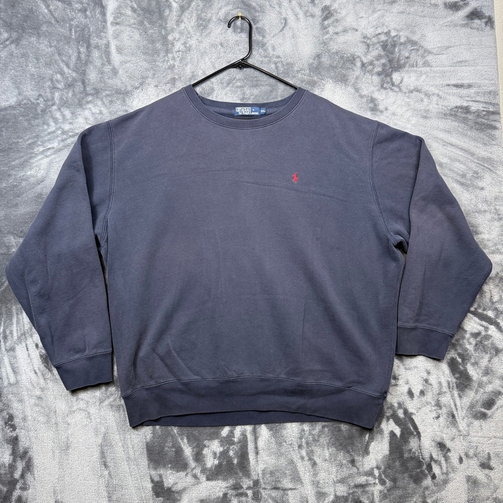 Polo Ralph Lauren Sweatshirt Mens XXL Navy Blue Crewneck Pony Logo Pullover